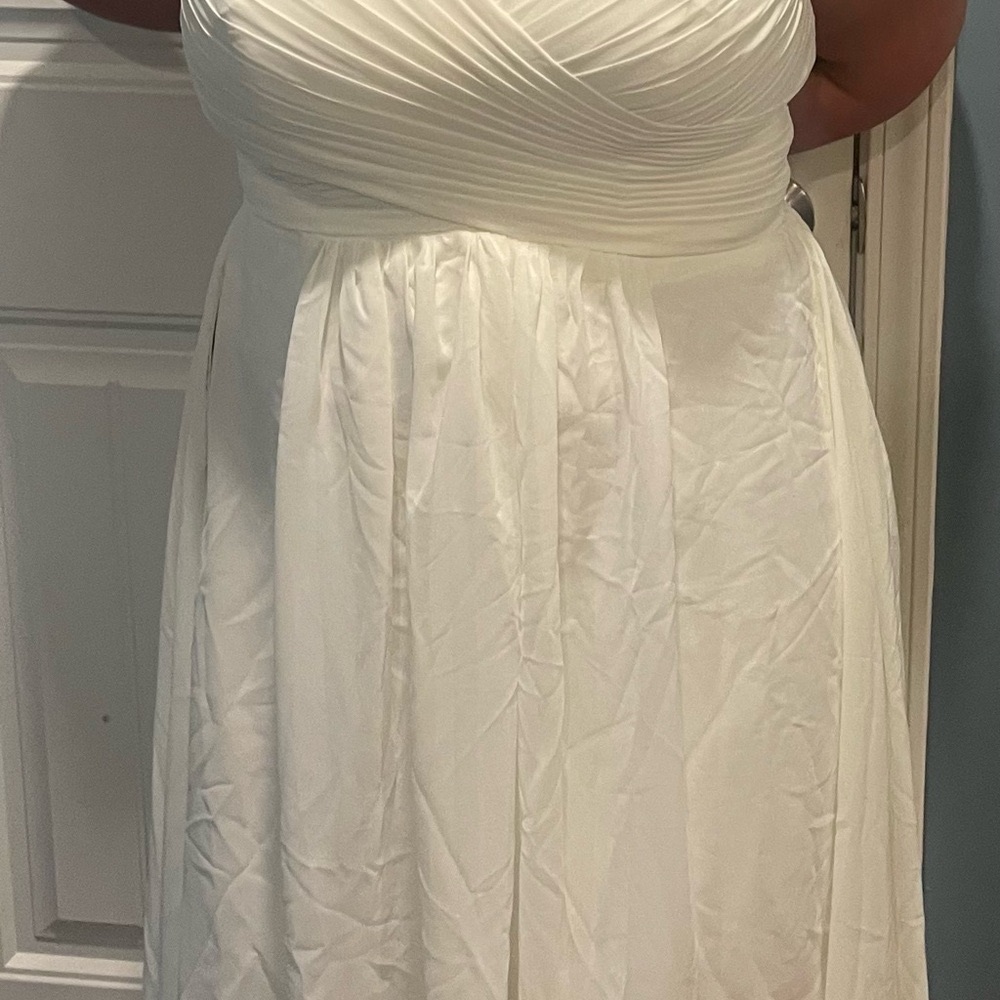 16W ivory chiffon High Low Dress